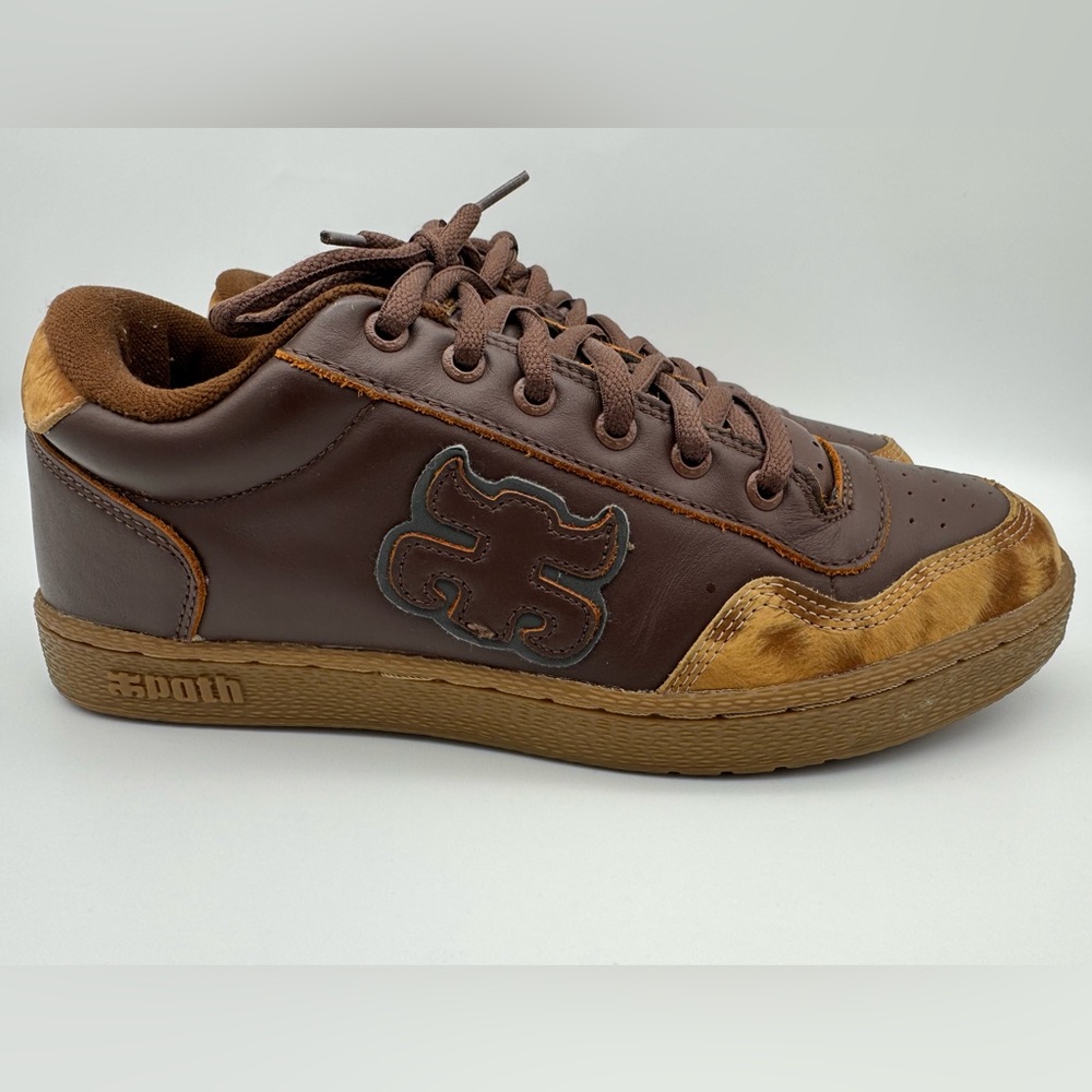 Ipath 1985 Skate Sneakers Mahogany Leather/Animal Print Men's Size 9 US